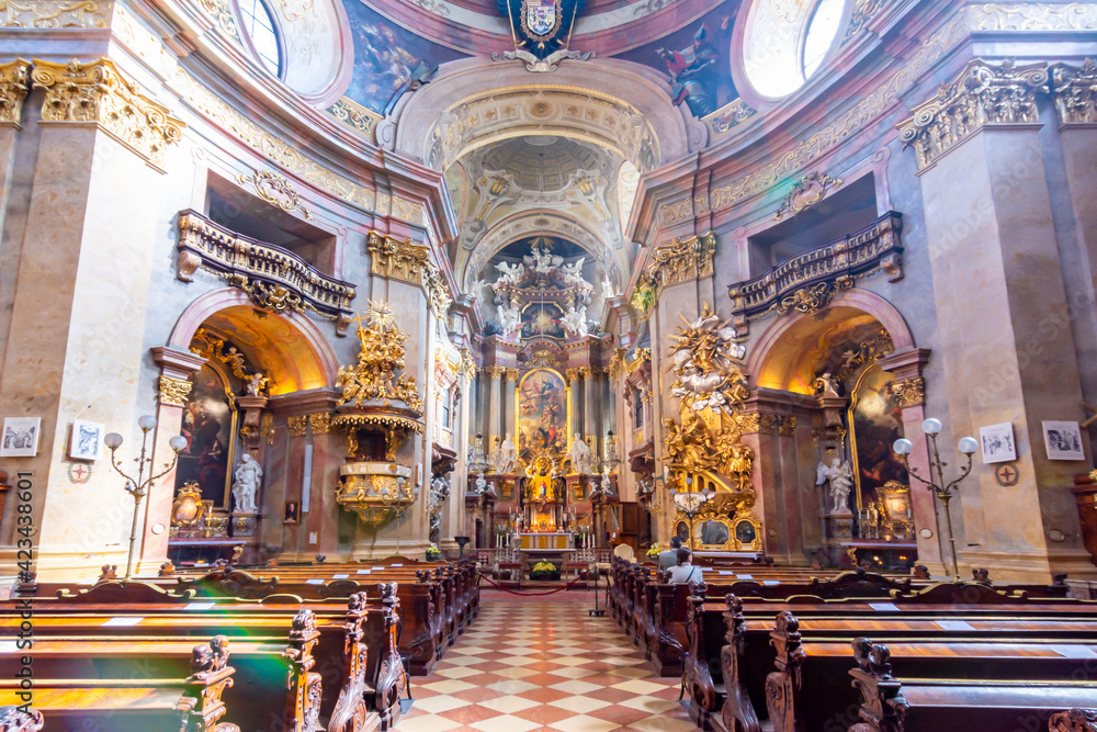 Interior of St. Peter church (Peterskirche) in Vienna, Austria