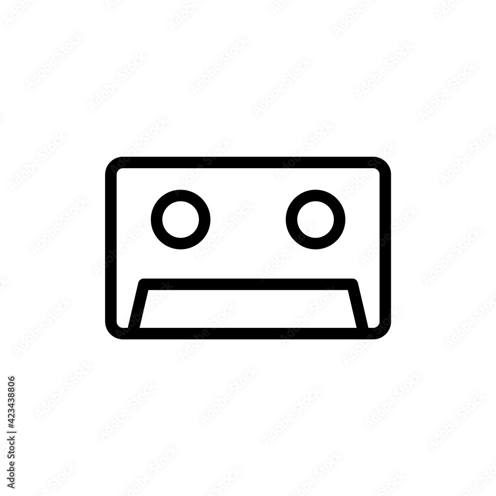 Cassette tape icon vector illustration on white background. Audio cassette tape. Retro music symbol, logo illustration. Cassette tape icon vector illustration on white background. Audio cassette tape. Retro music symbol, logo illustration.