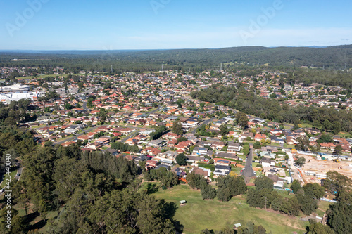 Aerial view of the suburb of Glenmore Park in greater Sydney in Australia