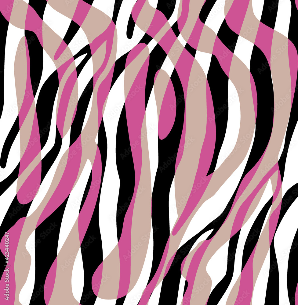 Seamless zebra pattern, animal print.