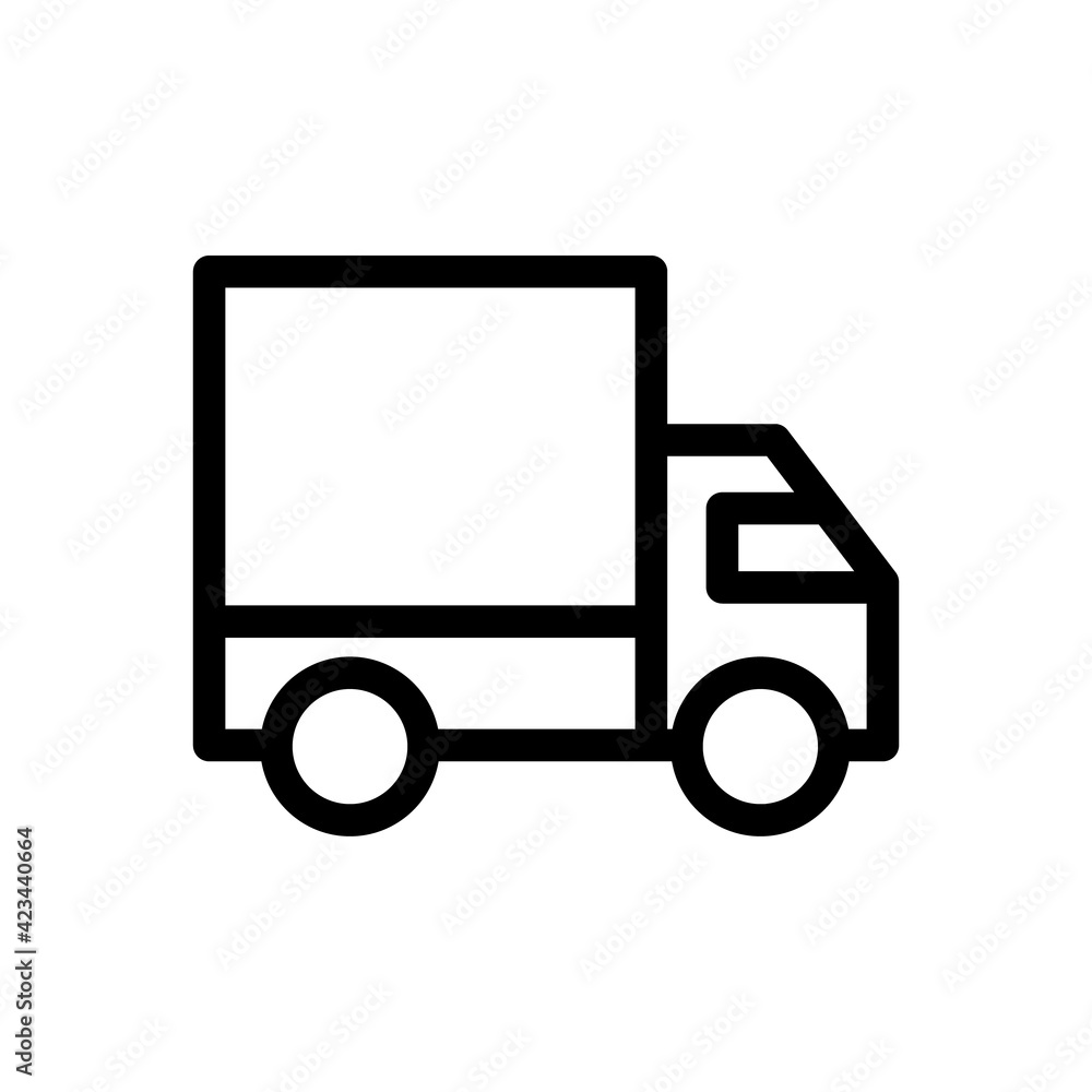 Fast delivery Truck icon on white background. shipping delivery truck line art vector icon for transportation apps and websites. Delivery Truck icon in flat style isolated on white background.