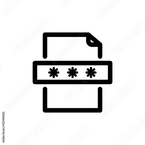 document locked by password icon. secret document icon. Confidential Information Icons. Black Flat Design. Vector Illustration. Secret locked document icon.