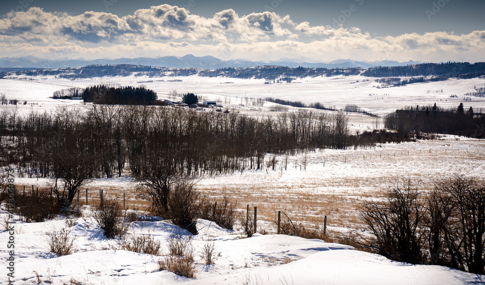 A view of the rolling foothills and the West slopes of the Canadian Rocky Mountains in Alberta Canada A view of the rolling foothills and the West slopes of the Canadian Rocky Mountains in Alberta Canada