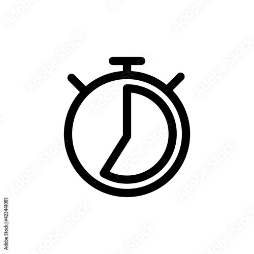 Stopwatch. stop watch timer flat vector icon for apps and websites. quick time icon, fast deadline, rapid line symbol on white background