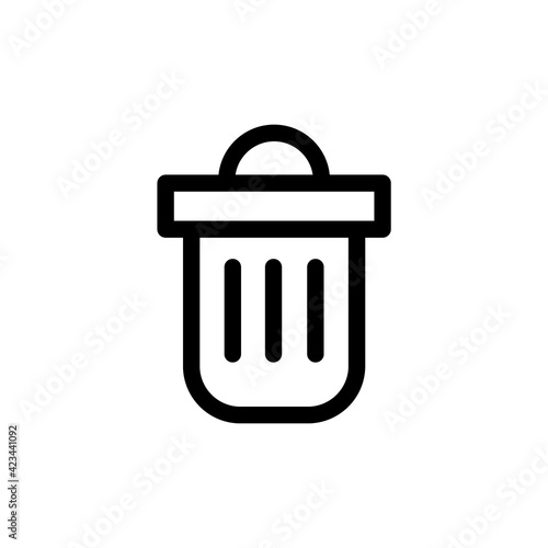 Trash bin garbage icon in flat style. Trash bucket vector illustration on isolated background. Garbage basket business concept.