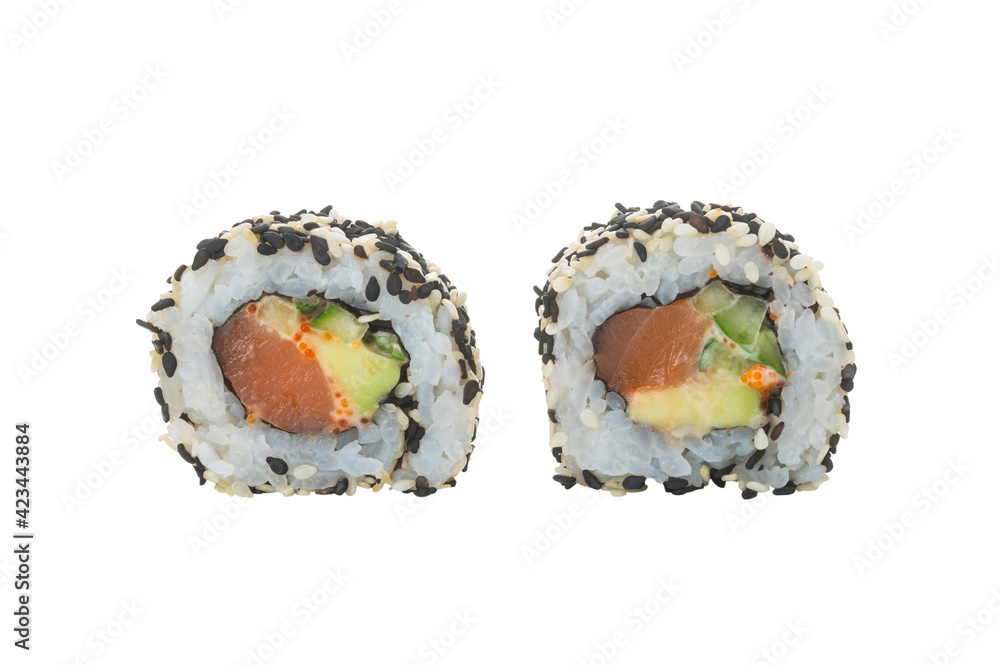 rolls with sesame and chia isolated on white background rolls with sesame and chia isolated on white background