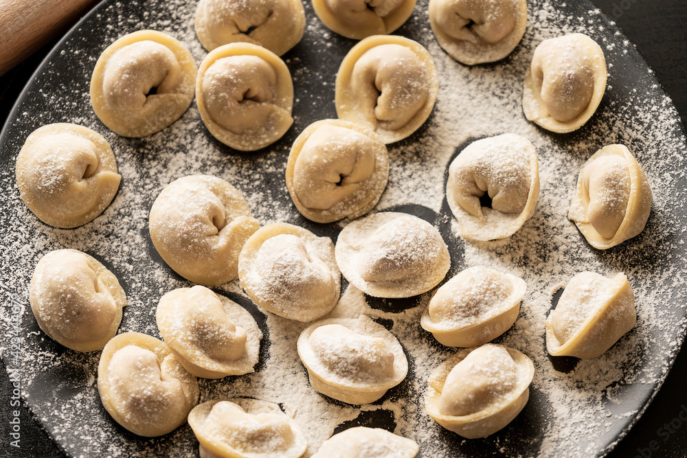 Handmade dumplings, homemade cooking. Russian cuisine. Handmade dumplings, homemade cooking. Russian cuisine.