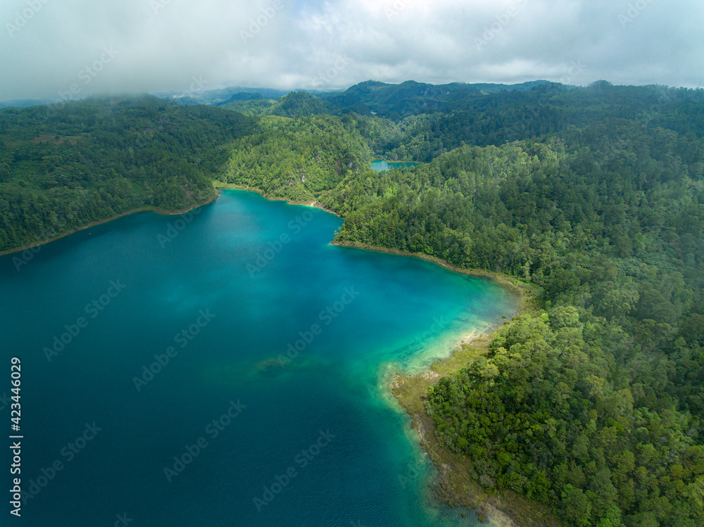 aerial view Montebello lagoon chiapas mexico