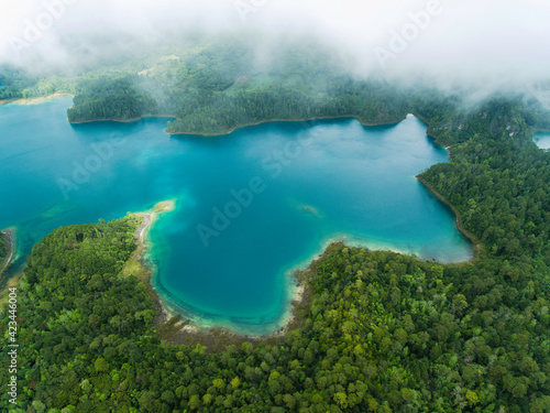aerial view Montebello lagoon chiapas mexico © +NatureStock