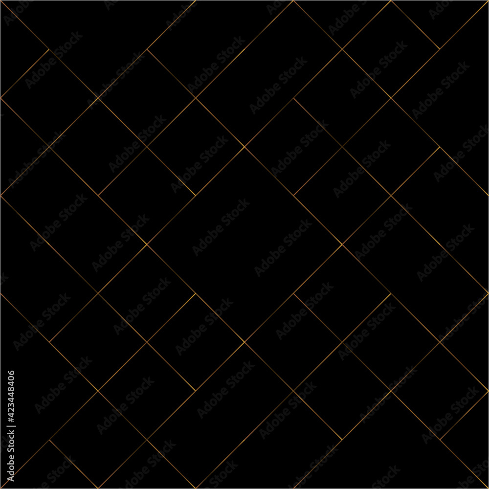Geometric Of Diagonal Of Square Tile Pattern Design Mondrian Line Gold On Black Background Design Print For Illustration Texture Wallpaper Background Stock Illustration Adobe Stock