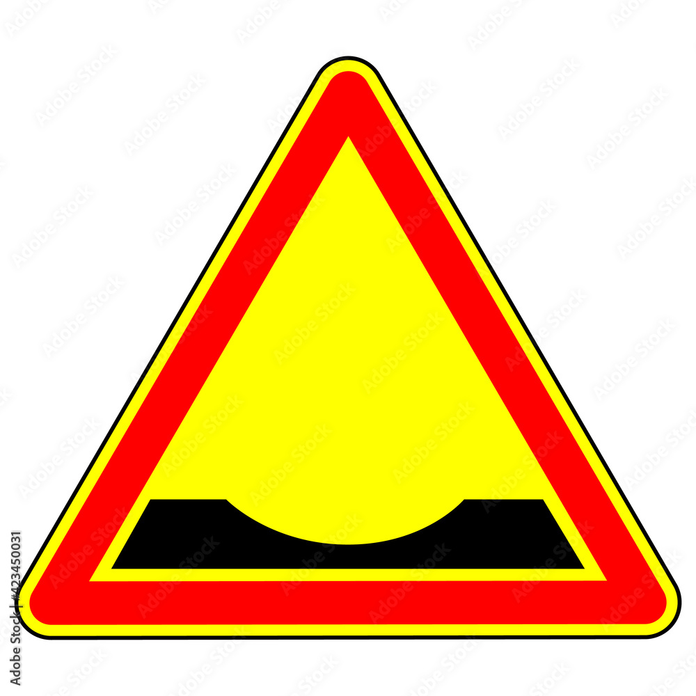Warning traffic sign Pothole. Traffic Laws. Signs and road markings. The isolated object on a white background. Vector Warning traffic sign Pothole. Traffic Laws. Signs and road markings. The isolated object on a white background. Vector