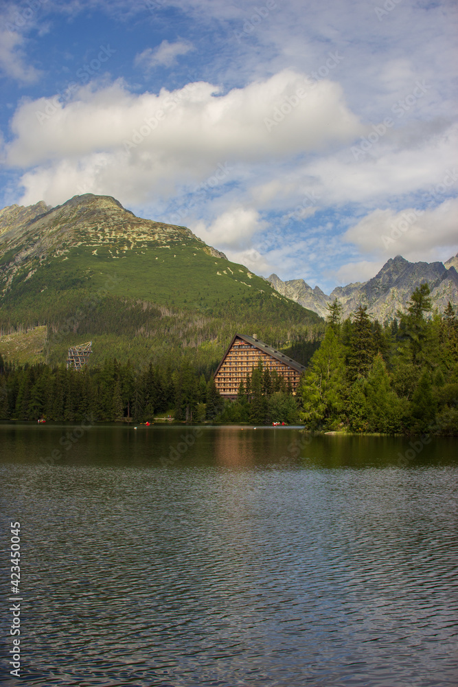 Fototapeta premium Picturesque mountain lake and a top tourist destination in the High Tatras of Slovakia