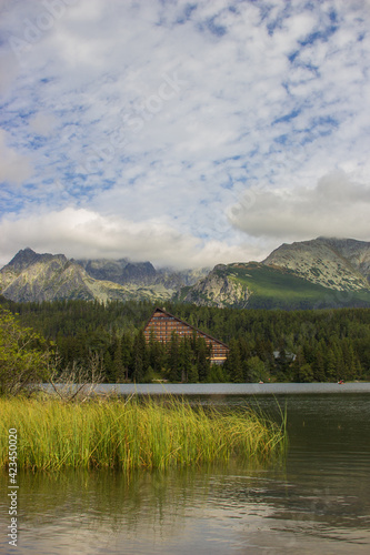 Picturesque mountain lake and a top tourist destination in the High Tatras of Slovakia