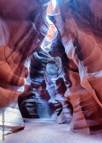Vertical shot of the fascinating Antelope Canyon in Arizona, the USA
