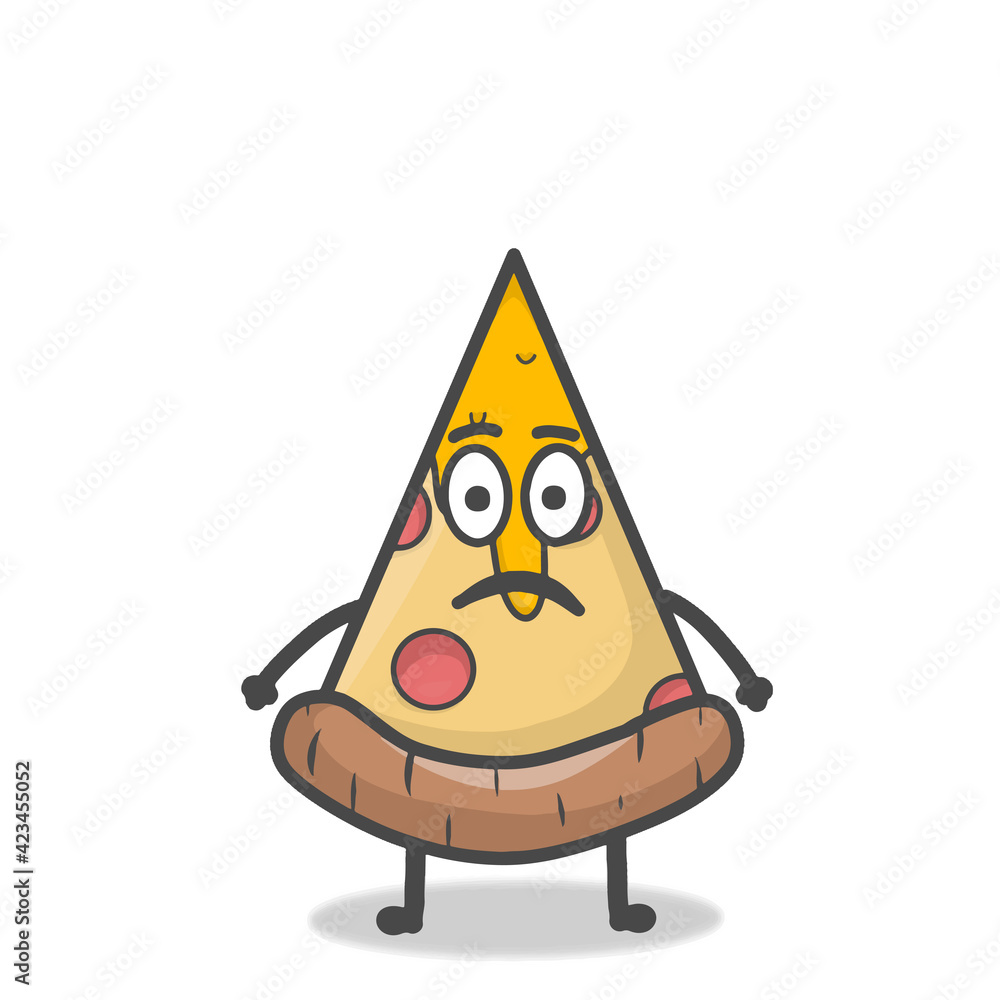 Cute Pizza Character Mascot Flat Cartoon Emoticon Vector Design Illustration Cute Pizza Character Mascot Flat Cartoon Emoticon Vector Design Illustration