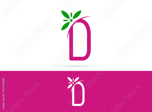 Letter D flower logo design. Vector combination of floral and letter © Andrian