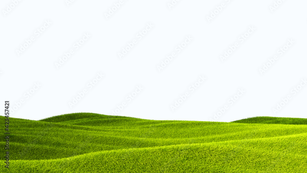 green field isolated against a white background green field isolated against a white background