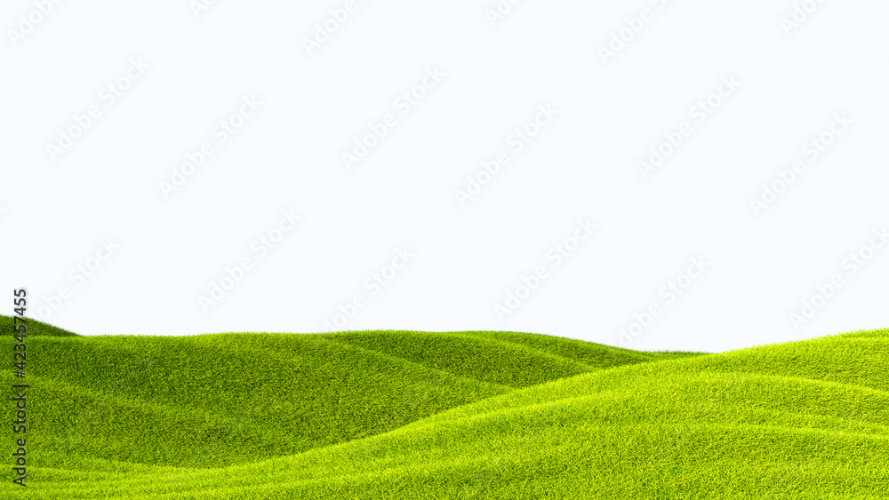 green field isolated against a white background green field isolated against a white background