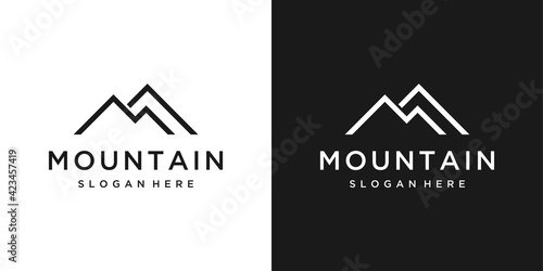 simple mountain business logo design vector template.