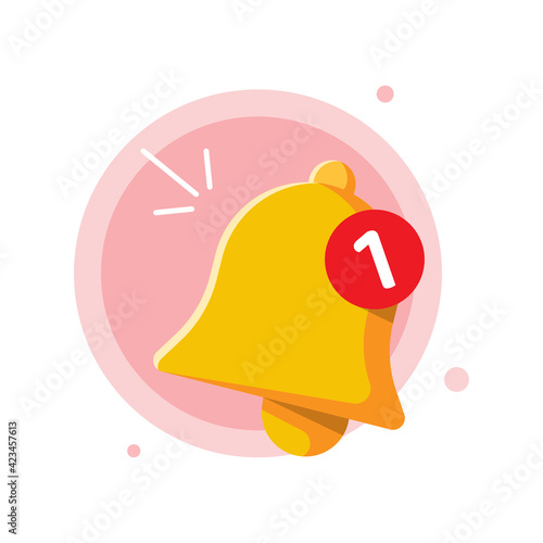 Bell Notification pop up, Number of unopened or unread new notifications concept illustration flat design vector eps10. graphic element for empty state ui