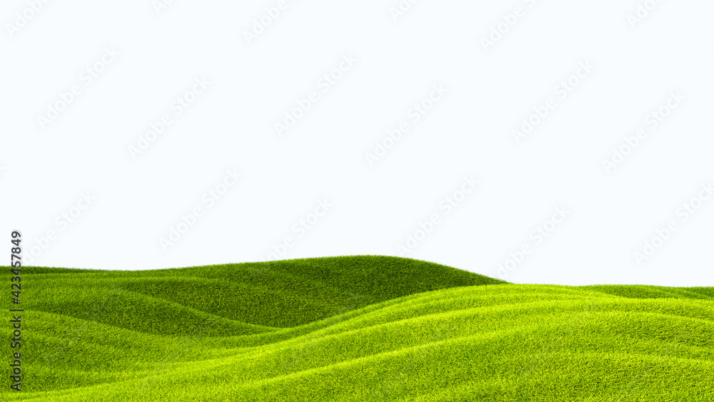 green field isolated against a white background green field isolated against a white background