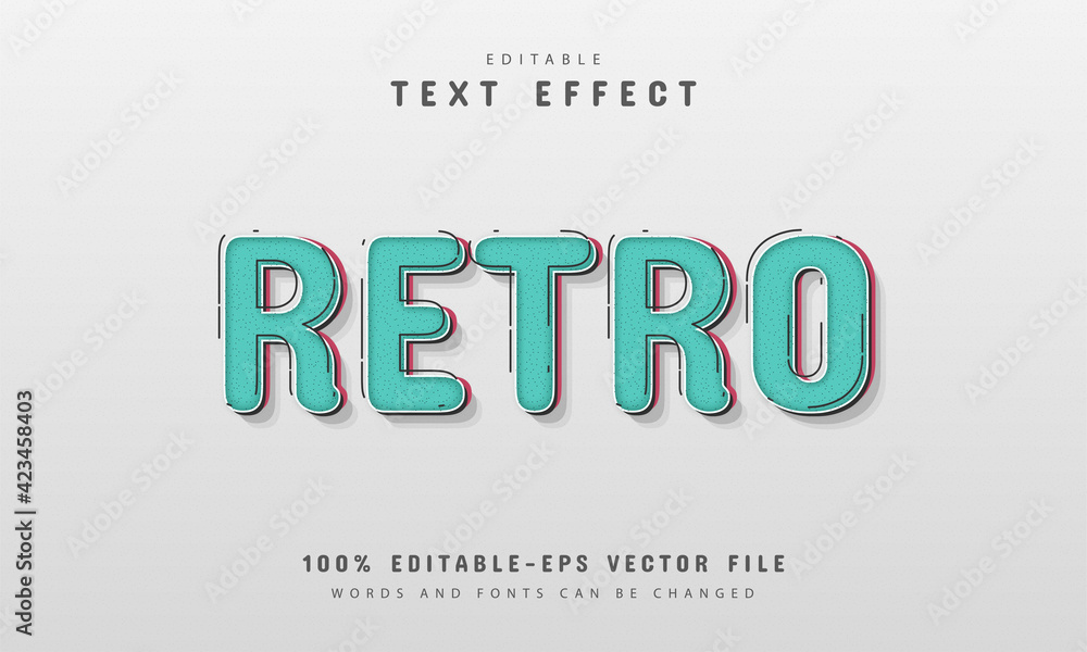 Editable text effect - retro style Editable text effect - retro style