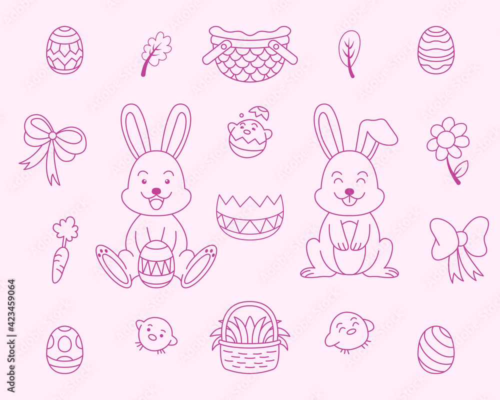 easter bunny and eggs easter bunny and eggs