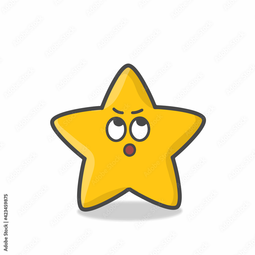 Cute Star Character Mascot Flat Cartoon Emoticon Vector Design Illustration Cute Star Character Mascot Flat Cartoon Emoticon Vector Design Illustration