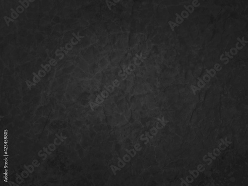Black background texture, old vintage black paper with wrinkled grunge texture