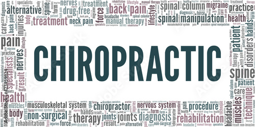 Chiropractic vector illustration word cloud isolated on a white background.