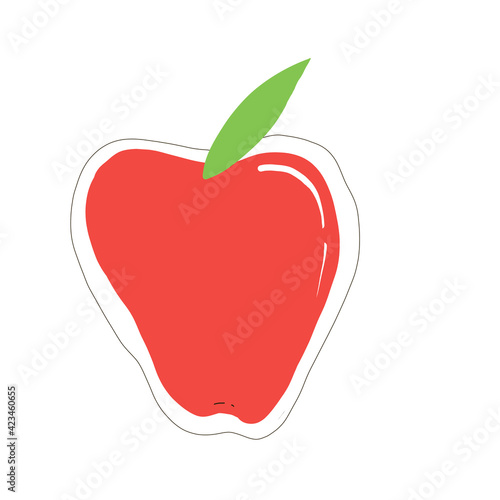 Natural ripe fruit apple illustration