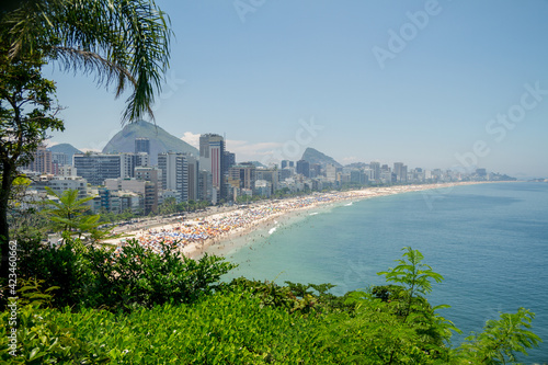 view of leblon beach in Rio de Janeiro.