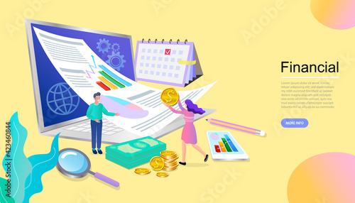The investor holds money in ideas. financing of creative projects. receipt of statistics data, notification on financial transaction. professional workers. budget vector.