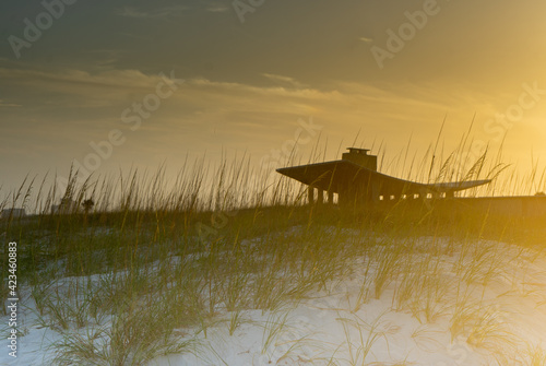 Silhouette of s building overlooking the cost of the Gulf of Mexico  © LegionsMedia