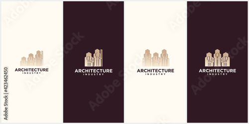 Set creative architecture industry, home build symbol logo design template