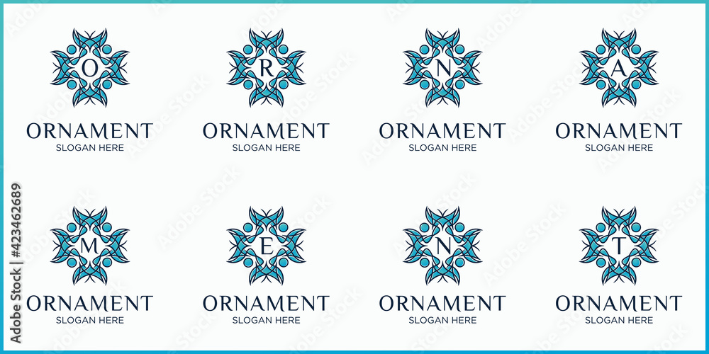 Beautiful circular mandala logo in gradation for boutique, florist, business, interior.