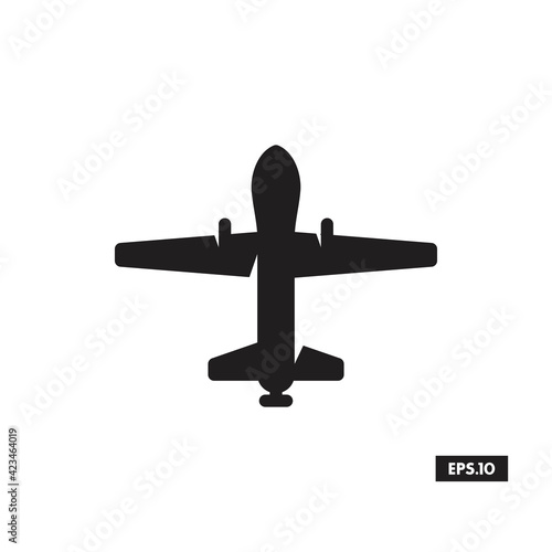 Military Drone Icon. Combat Drone Silhouette Vector Icon or Logo sign Vector illustration
