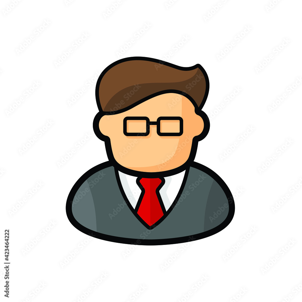 Business man icon vector isolated on white background. Simple person designed illustration.