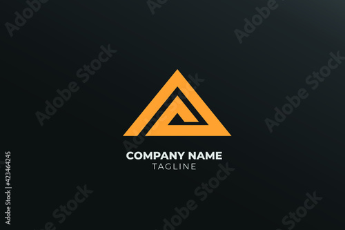 Yellow Triangle Logo Template