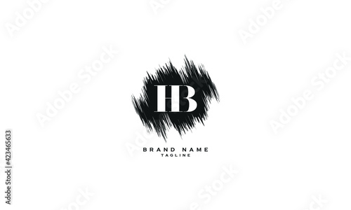 HB, BH, Abstract initial monogram letter alphabet logo design