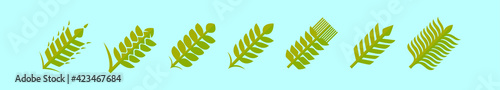 set of wheat stalk cartoon icon design template with various models. vector illustration isolated on blue background