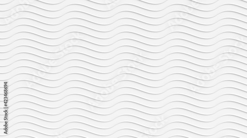 White waves background. 3D Rendering