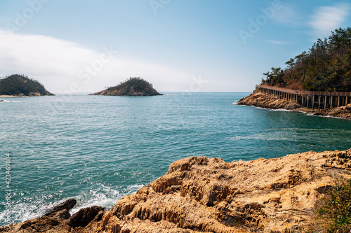 Seonyudo Island Dulle-gil seascape in Gunsan, Korea photo