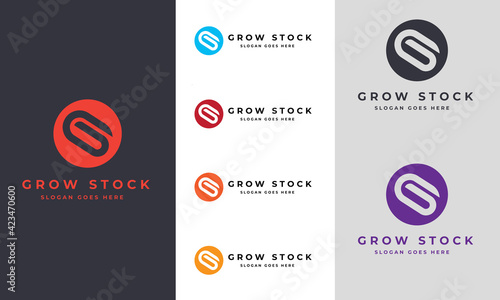 Grow stock g logo , creative logo for company and brand , Professional logo 