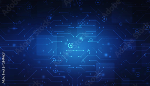 Abstract futuristic circuit board Illustration high computer technology background. Hi-tech digital technology concept.Circuit board pattern for technology background