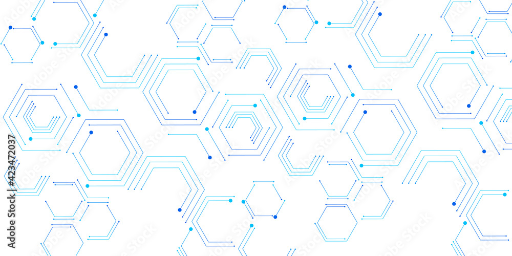 Geometric abstract background with simple hexagonal elements. Technology or science design. Hexagons pattern