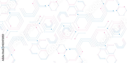 Geometric abstract background with simple hexagonal elements. Technology or science design. Hexagons pattern