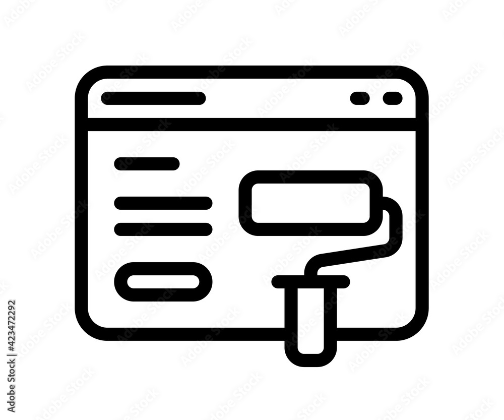landing page design single isolated icon with outline style black and white landing page design single isolated icon with outline style black and white