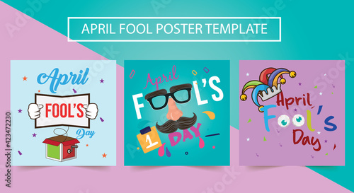 April fool's day Text Poster Template. Poster, Flyer, Ad, Promotion, Marketing, Signage, Blog, Article. Vector Illustration.