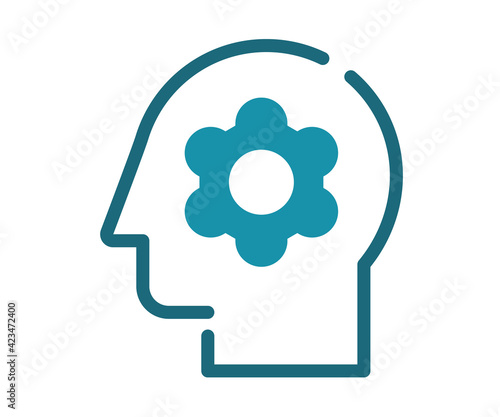 thought process think single isolated icon with solid line and dash style